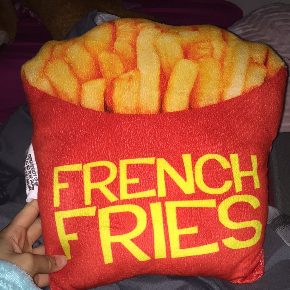 Plush 100% polyester fiber “French Fry” pillow